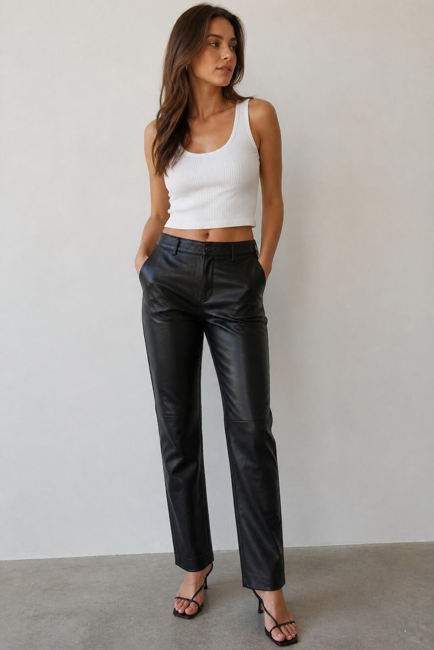 MNG Mango Women's Black Faux Leather Skinny Pants Size XS